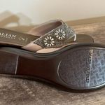 Italian Shoemakers  Treena Wedge Thong Sandals Women’s Size 11 Embellished Italy Photo 8
