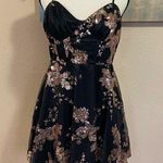 Lulus NWOT  Glittering Personality Black Sequin Skater Bustier Mini Dress Photo 0