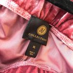 JM Collection  Pants Crushed Velvet Embroidered Pull On Wide Leg Pink XL Photo 5