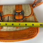 Cole Haan Amanda Straw Small Orange Leather Satchel Bag Purse NWT Y2K Photo 12