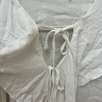 Nasty Gal Frill Neck Tie White Blouse Photo 5