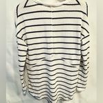 Kaisely  Mock Black & White Striped Waffle Knit Top Size Small Photo 7