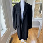 Vintage Black Italian Cashmere Wool Long Dress Coat Measures Size Large Photo 8