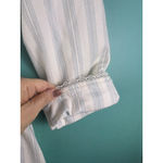 Miss Elaine Cotton Robe M | Vintage Striped Terry Cloth Housecoat Lace Trim Belt White Size M Photo 3