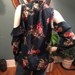 Hunter Green ruffle cold shoulder chiffon top Green Size M Photo 5