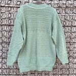 Liz Wear Vintage 90s Seafoam Green Geometric Textured Knit Tunic Sweater MEDIUM Photo 0