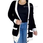 Forever 21  Women’s Colorblock Front Button Long Sleeves Cardigan, Sz Medium Photo 4