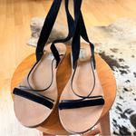 Valentino Garavani Black Lace Up Leather Trimmed Velvet Sandals Size 36.5 Photo 1