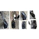 Isanti Leather Crossbody Bag Navy Top Zip Tote Handles Logo Code Italy Travel Blue Photo 8