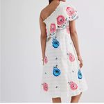 Anthropologie White Floral Embroidered Pullover One Shoulder Maxi Dress M Photo 1