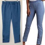 Soft Surroundings Blue Snap Up Ankle Leggings Photo 1