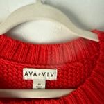 Ava & Viv Women's 2X Red Cable Knit Pom Pom Pullover Sweater Plus Size Photo 5