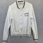 Polo  Ralph Lauren Women's Cardigan Full Zip White Blue Trim Size XL Long Sleeve Photo 0