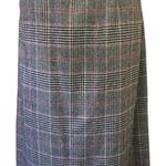 Vintage 80s Country Suburbans Wool Glen Plaid Check Midi Skirt Straight Lined 12 Gray Photo 1