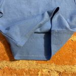 Princess Polly  classic crop organic cotton & elastane Blue Ribbed Top tshirt Photo 4