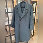 Mango wool coat oversized charcoal long handmade lapel vneck collar pockets Photo 1