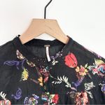 Free People  Sweet Escape Floral Cropped Blouse Flutter Sleeve size Small Photo 4