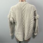 Madewell  Cableknit Fringe Cardigan Sweater Tassel Merino Wool Chunky XS Photo 5