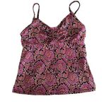 Lands' End Underwire Tankini Top Size 6 Swimsuit Purple Black Paisley Womens Photo 0
