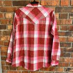 Wrangler  womens plaid pearl snap western cowgirl rodeo snap front shirt red L Photo 3