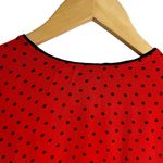 Ganni  Mullin Georgette Red Polka Dot Print Long Sleeve Blouse Size 4 Photo 6