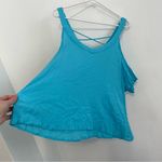 Venus  Strappy Detail V-Neck Top Turquoise Blue Cold Shoulder Short Sleeve Boho Photo 13