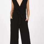 IRO women’s Crew wide leg V-neck black cropped jumpsuit size FR 36 US XS S Photo 3