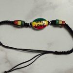Unbranded 'One Love' Black adjustable Thread red green yellow beaded Bracelet Photo 0