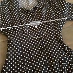 CBR Polka Dot Dress Long Sleeve Silky Cotton Blend Size Small Black Photo 5
