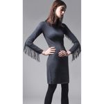 Yoana Baraschi Raven Fringe Charcoal Wool Dress Photo 1