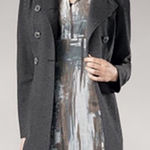 CAbi  #648 Gray Ponte Casablanca Knit Trench Coat Jacket Small Photo 0