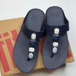 FitFlop Women's Fino Multi-Stone Leather Wedge Sandals- Midnight Navy- Size 6 Photo 1