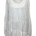 Anthropologie Meadow Rue Eyelet Floral Embroidered Boho Top White size Small Photo 0