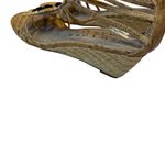 New York Transit  Women's Wedge Sandals Embellished Cork Strappy Tan Black Photo 6