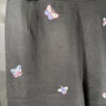 Coldwater Creek  Capri Pants Size 12 Black Embroidered Summer Butterflies Photo 3