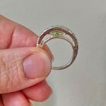 NRT Green & Silver Two Shank Ring “Venus” Avon Signed Peridot Eye Art Deco Jewelry Photo 10