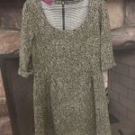 Melissa Masse Black and Gold Midi Dress Green Size L Photo 0