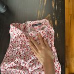 Brandy Melville Red/ White Floral Skirt Photo 4