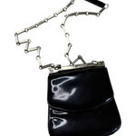 Vintage Studio Black Patent Leather Silver Chain Strap Mini Bag Purse Photo 0
