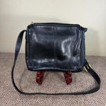 Vtg 90s Women's Black Tignanello Soft Leather Crossbody Bag Fringe Tassel Casual Photo 5