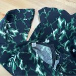 ALC Frank A.L.C Trixie Silk Dress Green Black Printed Bell Sleeve Mini A-Line size 0 Photo 7