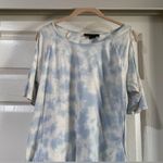 Sanctuary  Women's Cold Shoulder Tie Dye T-Shirt Blue Short Sleeve Size Large Photo 2