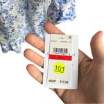 Eileen West Blue Floral Long Sleeve Mini Short Night Gown‎ XS Blue White Photo 8