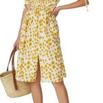 kourt Polka Dot Holly Dress in Yellow Large Womens Cotton Midi Photo 0