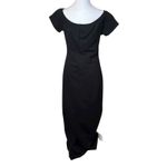 Boston Proper  Black Off the Shoulder Short Sleeve Maxi Dress Medium Minimalist Photo 6