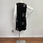 Jones Studio Dressbarn Women's Sz 10 Black Floral Casual Embroidered Dress Photo 3