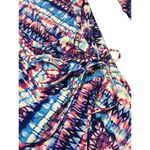 Ashley Stewart Tie Dye Wrap Dress 3/4 Sleeves V Neck Red White Blue Sz 22/24 NWT Photo 2