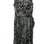 Who What Wear NWT  Women's Animal Print Black Sleeveless Ruffle Trim Dress SZ XS Photo 4