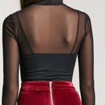 Forever 21 NWT Sheer Mesh Floral Sequin Embroidered Bodysuit Photo 3