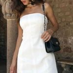 Meshki White Strapless  Mini Dress Size Large  Photo 0